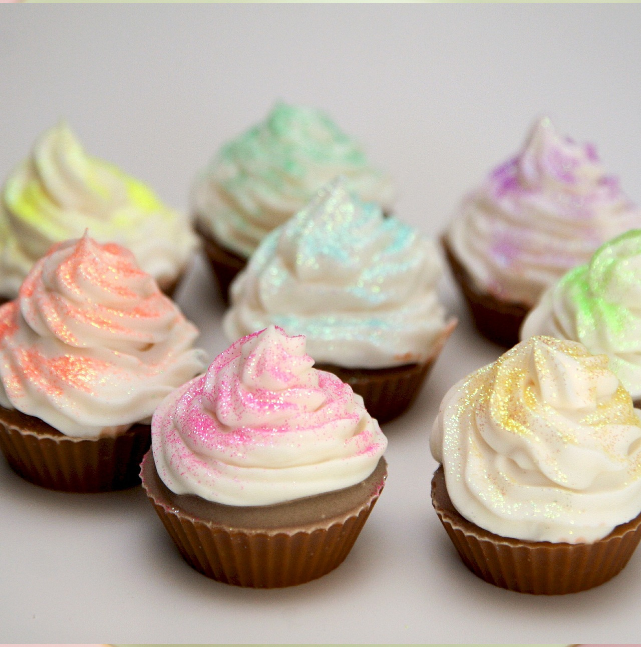 cupcakes with pastel sprinkles
